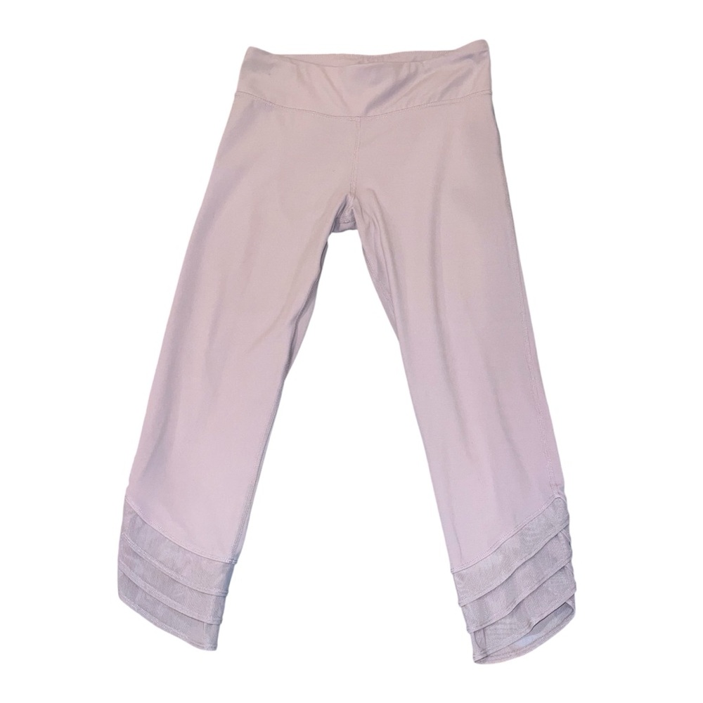 Athleta Girl Meshin Around Capri Leggings Size XL/14 Gray Dream Crazy GUC